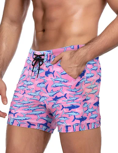 Vista 3 de COOFANDY Traje de baño para hombre de camuflaje de secado rápido con bolsillos