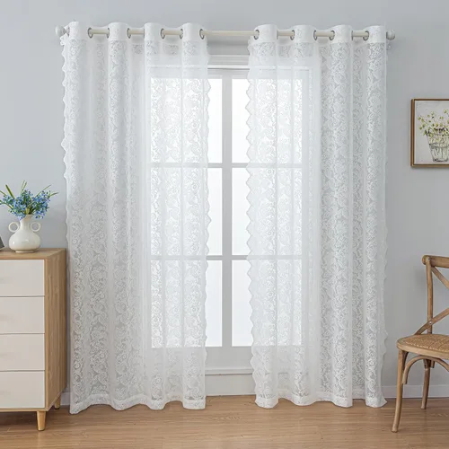 Vista 14 de Anytime Paneles de Cortinas Transparentes Arcoíris para Sala de Estar Elegantes Juegos de Tratamiento de Ventanas Translúcidas Filtrantes de Luz