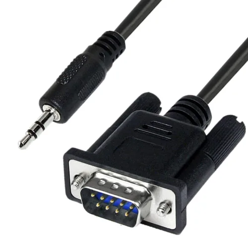 Vista 2 de DB9 9 pines macho a conector macho de 0.138 in cable serie RS232 a 1/8 pulgadas cable de conversión - 6 pies/5.9 ft