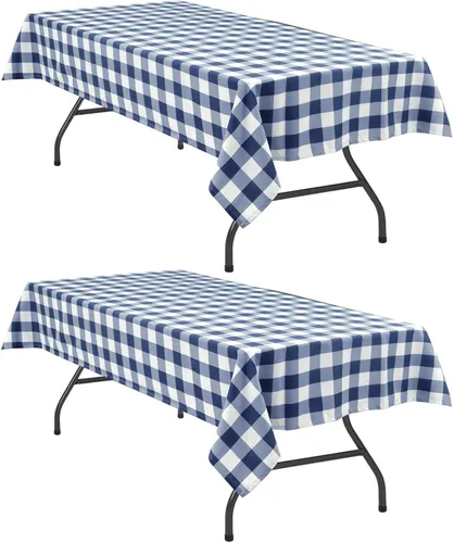 Vista 37 de Hiasan - Mantel cuadrado a cuadros, 30 x 30 pulgadas, tela impermeable y resistente a las arrugas para picnic, cena y fiesta, tela de poliéster