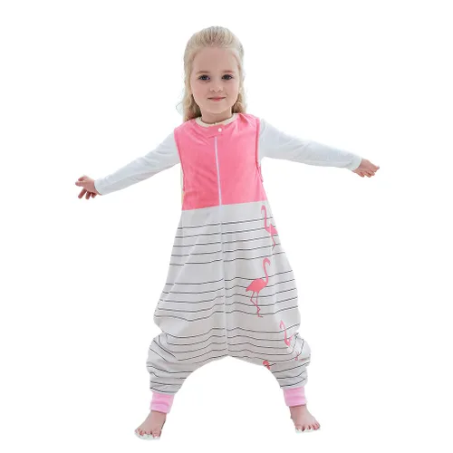 Vista 13 de MICHLEY - Saco de dormir para niños pequeños con pies, recién nacidos, bebés sin mangas, saco de dormir con cremallera de 2 vías, manta portátil Oso