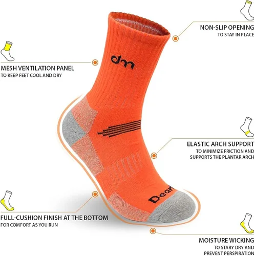 Vista 3 de DEARMY Calcetines deportivos de senderismo para mujereshombres, los mejores regaloscalcetines deportivos acolchados que absorben la humedad (5 pares)