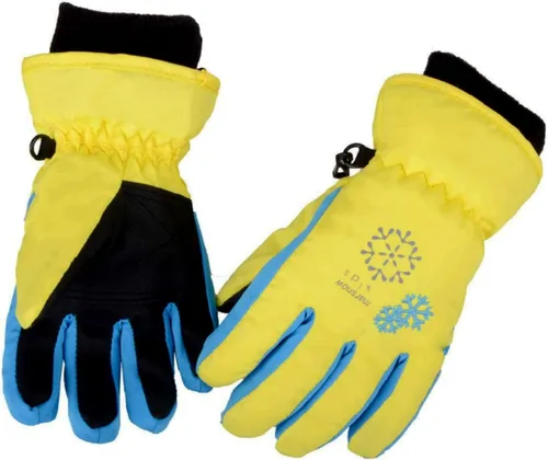 Vista 19 de Kids Ski Snow Gloves, Waterproof Winter Mittens for Boys Girls #01 azul