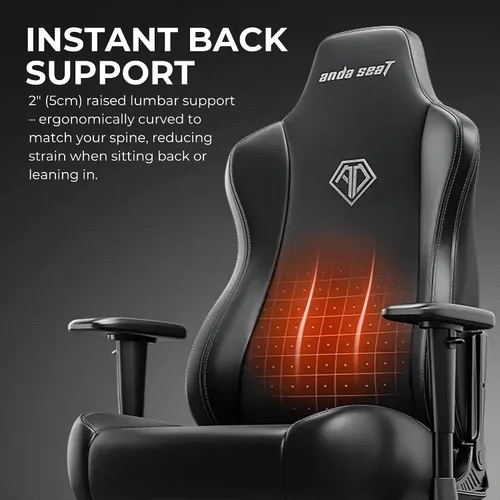 Vista 4 de Anda Seat Novis - Silla de juegos para adultos, sillas reclinables XL, silla de oficina ergonómica de cuero de PVC, soporte lumbar trasero
