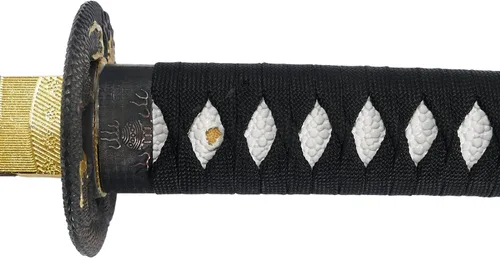 Vista 6 de MAKOTO Handmade Sharp Katana Samurai Sword, Black, Choose Your Tsuba Negro