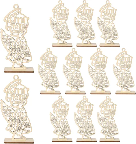 Vista 8 de Centros de mesa de bautismo de madera para mesa, centros de mesa para bautizo bodas, decoraciones de comunión Mi Primera, decoraciones de bautismo