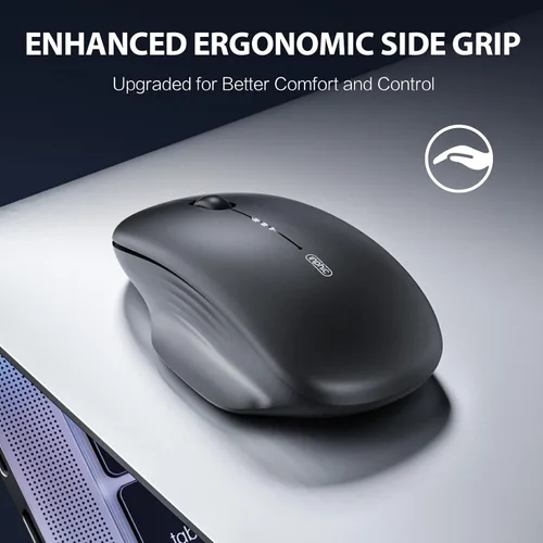 Vista 7 de INPHIC Ratón inalámbrico M1 II Bluetooth, 2.82 oz Tri-Mode (Bluetooth 5.0/4.0+USB), nivel de batería visible, carga tipo C, para Negro