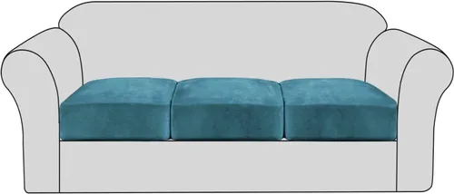 Vista 34 de Fundas de cojín elásticas de terciopelo para sofá, fundas de cojín de felpa suave, protector de muebles, funda de cojín antideslizante con parte