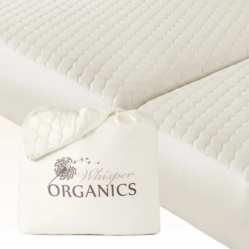 Vista 10 de Whisper Organics Protector de colchón acolchado 100% algodón orgánico Gris
