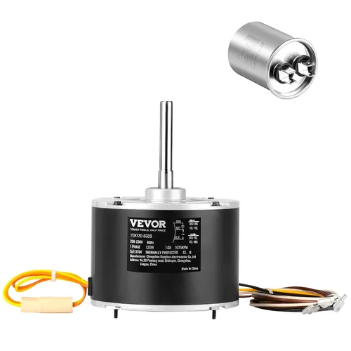 Vista 11 de VEVOR Motor de ventilador de condensador mejorado OEM, 1/4 HP 1100RPM, repuesto para ac GE Genteq Carrier Bryant Payne Dayton, 5KCP39EGS070S