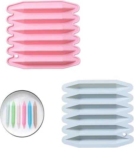 Vista 8 de Moldes de silicona aptos para horno, paquete de 4 moldes de silicona triangulares reutilizables 3D surtidos para crayones de cera, velas