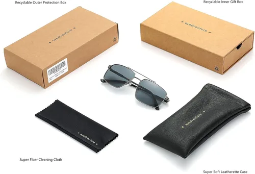 Vista 7 de Eyedventure - Gafas de sol rectangulares para hombre protección UV400 polarizada