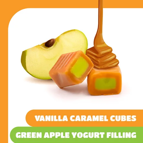 Vista 3 de Caramel Candy, Apple Filling, Caramels Individually Wrapped - 2 Lb Pack