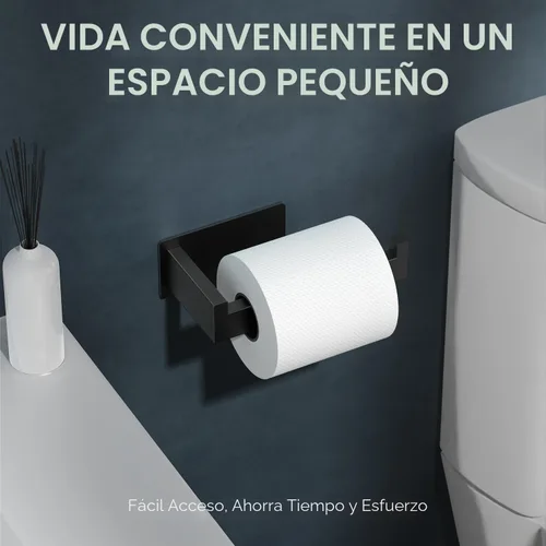 Vista 5 de Auxmir Soporte de papel higiénico autoadhesivo, soporte para rollo de baño