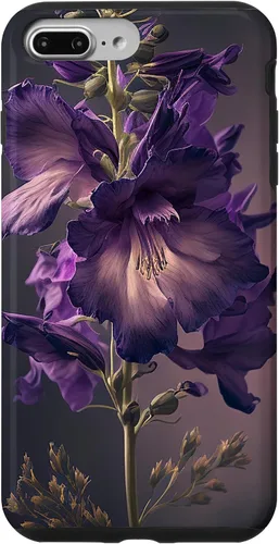 Vista 9 de Funda con diseño de flores moradas para iPhone 15