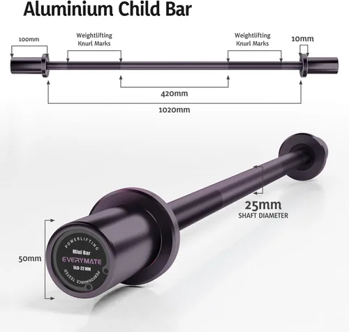 Vista 2 de EVERYMATE Barra de pesas mini de 5 libras para principiantes, mujeres, niños, barra de pesas para entrenamiento de cuerpo entero, para entrenamiento