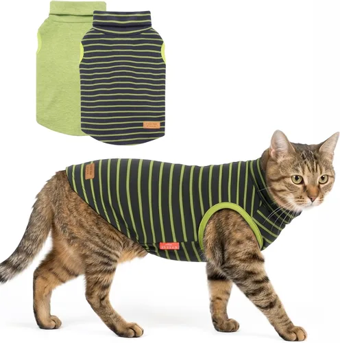 Vista 16 de KYEESE Paquete de 2 suéteres para perro, abrigo para mascotas, cuello alto, ropa elástica para perros, suéteres súper suaves para perros pequeños 1#
