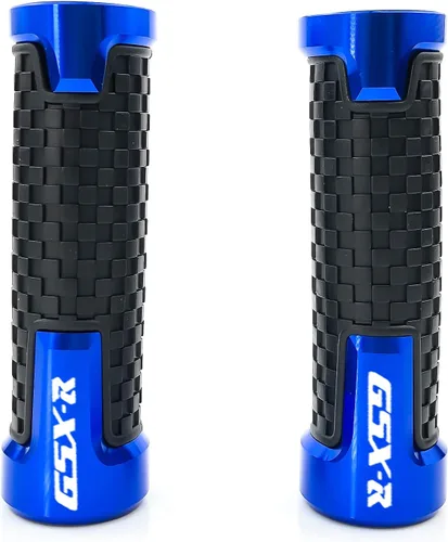 Vista 4 de Puños de motocicleta 78 pulgadas 0.866 in Universal antideslizante manillar Grips aluminio mango Grips para Suzuki GSXR 125 150 600 750 1000 (azul)