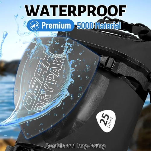 Vista 8 de Bolsa de lona impermeable de 40L y bolsa seca de 25L