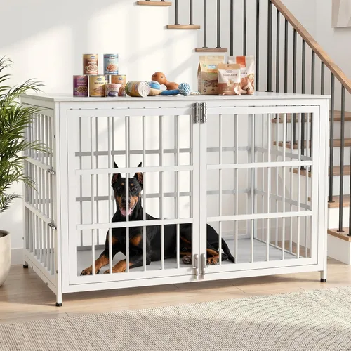 Vista 12 de Muebles de jaula para perros resistentes, jaula decorativa para perros negro (Aged Black)