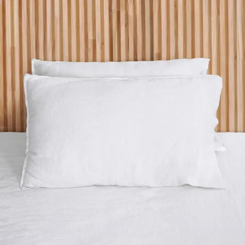 Vista 24 de Linen World - Juego de 2 fundas de almohada de lino francés, fundas de almohada que absorben la humedad lavadas a la piedra