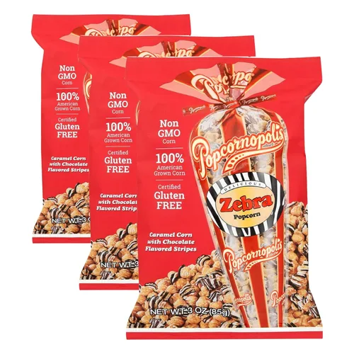 Vista 6 de Popcornopolis Zebra - Palomitas de maíz, 24 onzas