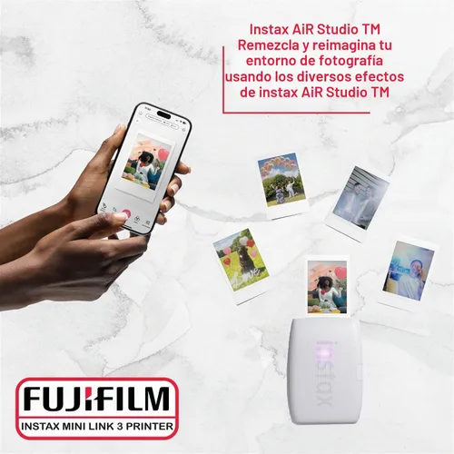 Vista 4 de Fujifilm Instax Mini Link 3 - Paquete de película para impresora Instax Mini (40 hojas), funda protectora Link 3 (blanco arcilla)