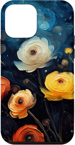 Vista 16 de Gorgeous Star Night Ranunculus Flowers Famous Painting Case for iPhone 17