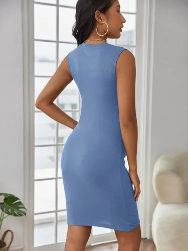 Vista 2 de Verdusa Women's Maternity Twist Front Sleeveless Bodycon Tank Pencil Dress