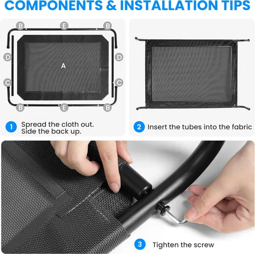 Vista 3 de Simple Deluxe Cama elevada y refrescante para perro, cunas portátiles elevadas para perros, patas antideslizantes, duradera, portátil, para Negro