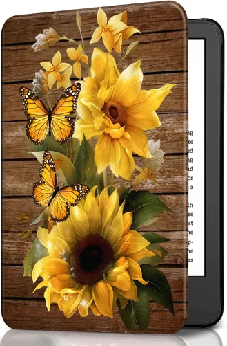 Vista 80 de Funda para Kindle básico de 6 pulgadas (11.ª generación), múltiples ángulos, piel sintética, delgada, con función de encendido y apagado automático