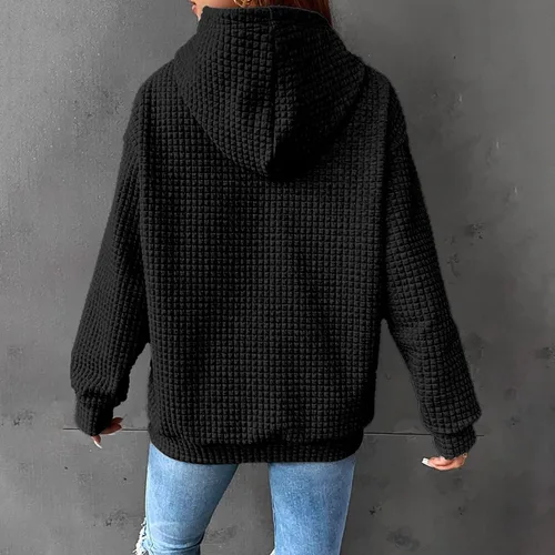 Vista 3 de Womens Dressy Tops and Blouses,Women's Oversized Casual Pullover Long Sleeve Drawstring Hoodies with Kangaroo Pocket