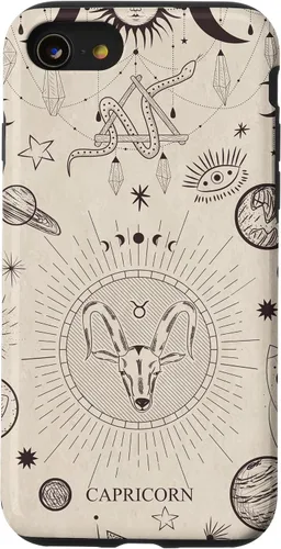 Vista 18 de Estuche estético para iPhone 12/12 Pro astrológico celestial con signo del zodiaco Capricornio