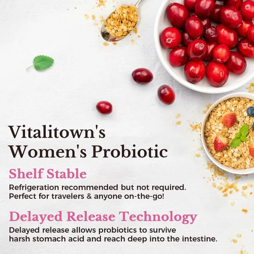 Vista 4 de Vitalitown Paquete de belleza interior y exterior para mujeres: 120 mil millones de probióticos UFC (30 cepas) + aceite de onagra 1300 mg, salud