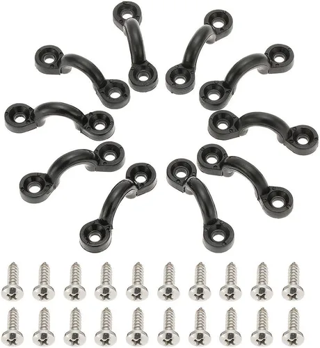Vista 8 de Docooler Juego de 10 trabillas elásticas de nailon para cubierta con 20 tornillos para barco, kayak, cubierta