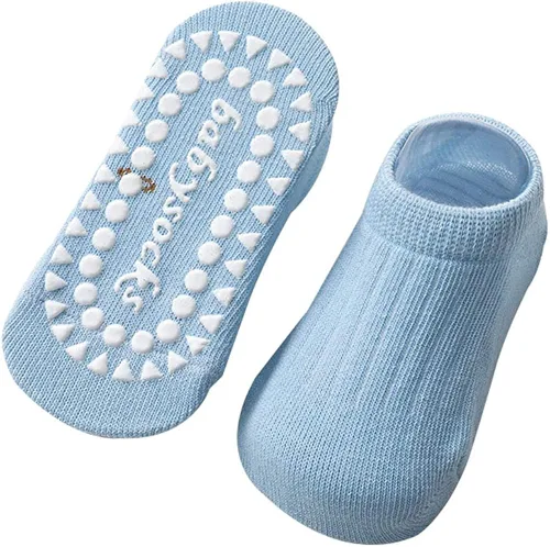 Vista 3 de Calcetines de algodón antideslizantes de corte bajo para niños y niñas