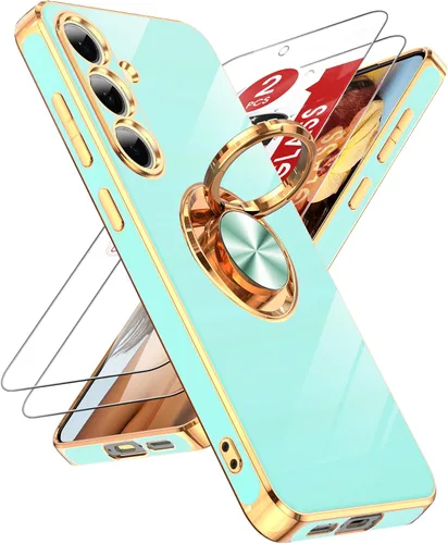 Vista 123 de LeYi Funda para iPhone XR: con Protector de Pantalla de Vidrio Templado [Paquete de 2] Soporte de Anillo Giratorio de 360°, Soporte Magnético