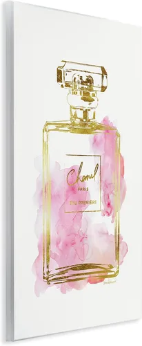 Vista 2 de Stupell Industries - Botella de perfume Glam, color dorado y rosa, fabricada con orgullo en Estados Unidos Stupell Industries 10 x 15 Inches