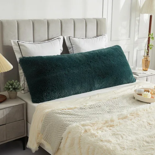 Vista 13 de LIFEREVO Funda de almohada corporal de pelo sintético desgrenado, funda de almohada lumbar súper suave y de pelo sintético para sofá o cama, funda