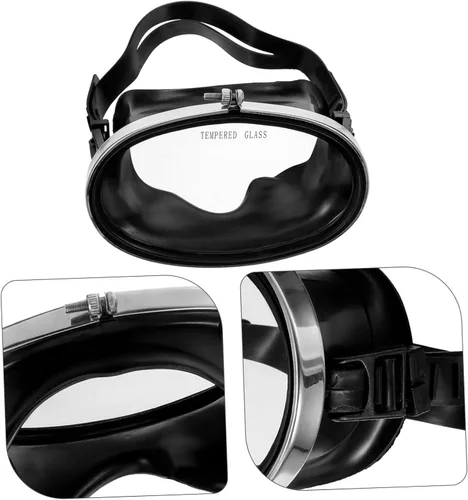 Vista 8 de Máscara de buceo de natación templada para hombres, gafas de buceo multiusos, equipo portátil de buceo para buceo y natación