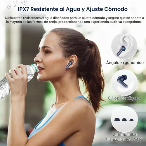 Vista 8 de Auriculares inalámbricos, auriculares Bluetooth 5.4, pantalla táctil multifunción con 5 modos de ecualización, auriculares estéreo de 48 horas