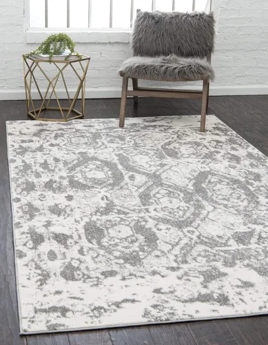 Vista 17 de Unique Loom - Alfombra estilo tradicional de Rosso Collection, Polipropileno, Gris Claro