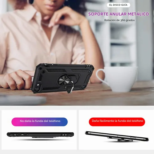 Vista 8 de ULAK Funda compatible con iPod Touch 7/6/5 con 2 protectores de pantalla HD, híbrida resistente a prueba de golpes con soporte integrado para iPod
