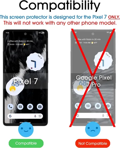 Vista 2 de amFilm Protector de pantalla compatible con Google Pixel 7 de 6.3 pulgadas