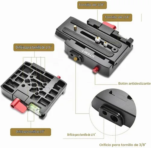 Vista 4 de UTEBIT P200 Placa de liberación rápida, compatible solo con Sony A6400 Manfrotto