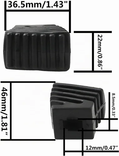 Vista 6 de 6 Pies de goma para percusión de percusión, color negro, compatibles con hardware de tambor, platillo, soporte de percusión (S)
