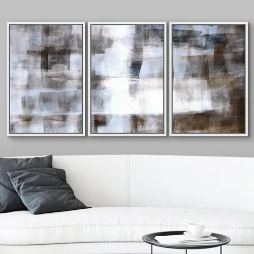 Vista 92 de wall26 Lienzo enmarcado para pared, juego de arte de acuarela pastel, paisaje rural, ilustraciones con formas abstractas, arte moderno, decorativo