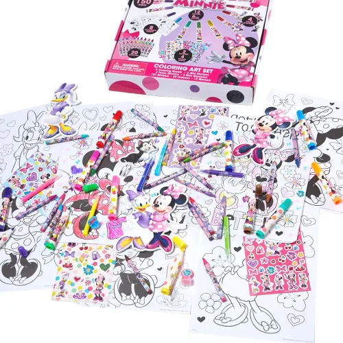 Vista 6 de Disney - Set de arte para colorear Minnie Mouse para niños con calcomanías y selladores, más de 150 piezas