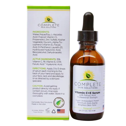 Vista 3 de Natural Best Vitamin CE Serum - 2 oz con ácido hialurónico, vitamina C 15% - Hecho en Estados Unidos