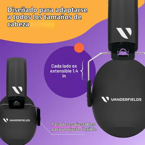 Vista 7 de Kids Noise Canceling Headphones - 33 dB (2K Hz) - Ear Protection Earmuffs Vanderfields' earmuffs protect child's hearing with certified
